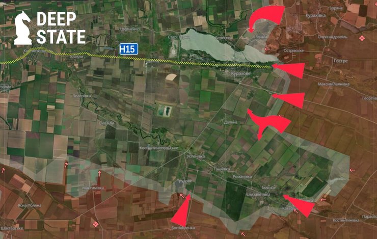 Кураховская дамба, подрыв дамбы, Старые Терны дамба, Кураховская ГЭС, подрыв, Курахово, карта 11 ноября