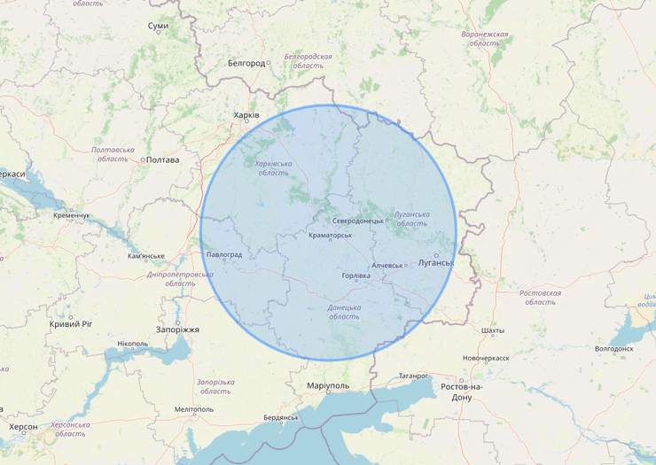 зона покриття петріот