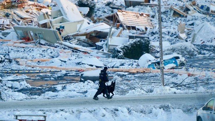 норвегия, гьердрам, оползень, поиск выживших, погибшие