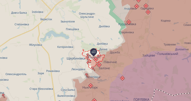 карта боевых действий, торецк карта