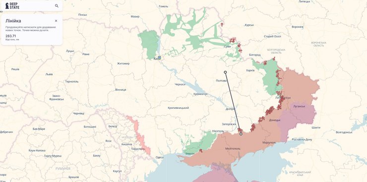 Инфографика с зоной поражения ракеты С-71К ВС РФ