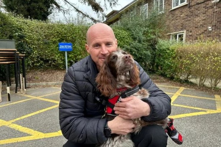 Мужчина, собака, пожарник, парковка, пожарная служба, поиск поджигателей, будет выслеживать поджигателей, Гидди