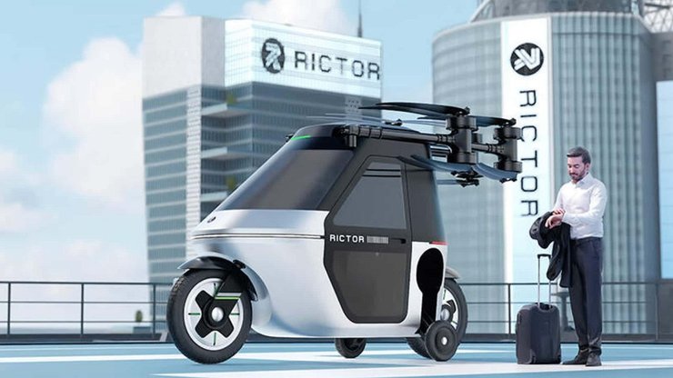 Rictor Skyrider X1, электрический мотоцикл, летающее авто