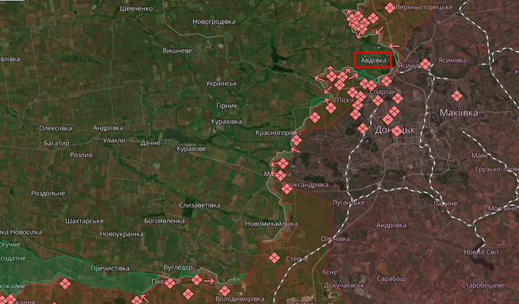 Мапа бойових дій станом на 00:47 15 листопада