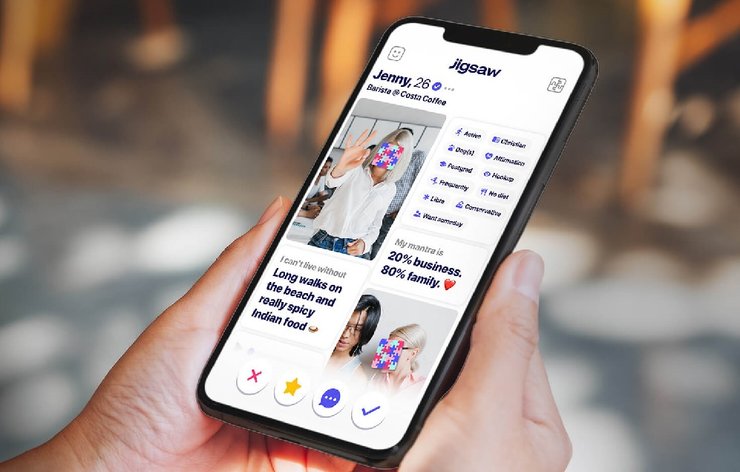приложение для знакомства, дейтинг-сервис, Jigsaw, паззл, головоломка