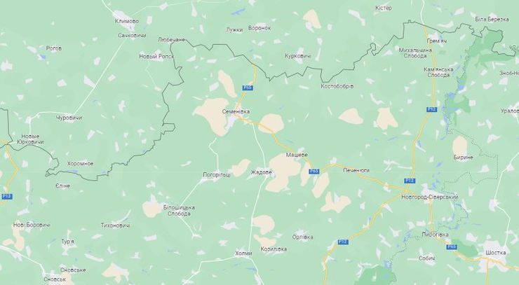 Новые Юрковичи, Белая Березка, карта, Брянская область, Украина