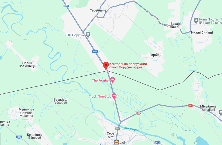 карта, граница, Сирет-Порубное