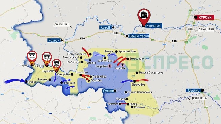 Карта боев на Курщине от "Эспрессо"
