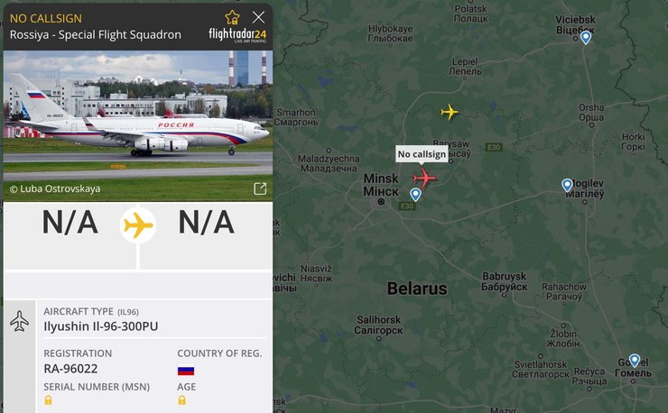 Самолет, Владимир Путин, Александр Лукашенко, Беларусь, РФ