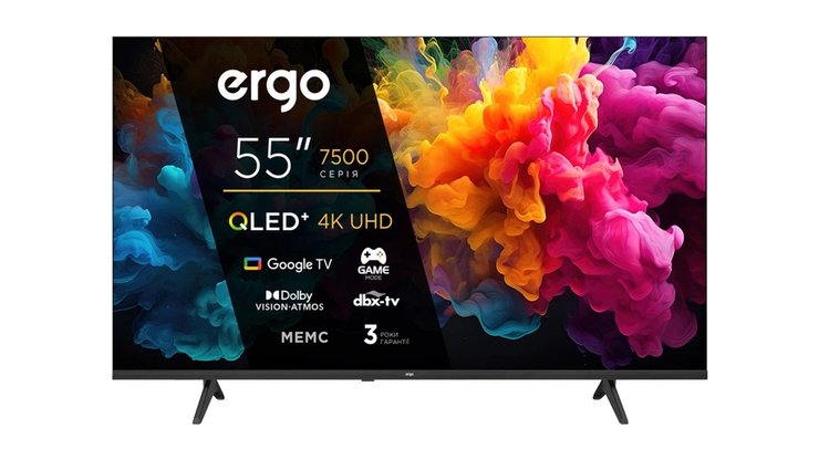 Телевізор Ergo QLED 55" найкращі недорогі телевізори