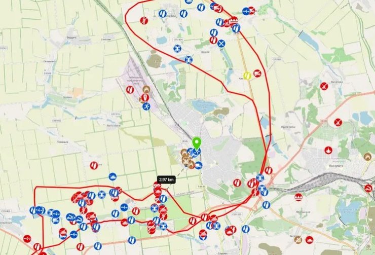 Местоположение Зеленского в Авдеевке/GeoConfirmed