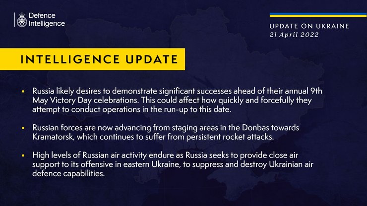 Разведданные на 21 апреля.