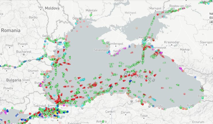Трафік у Чорному морі станом