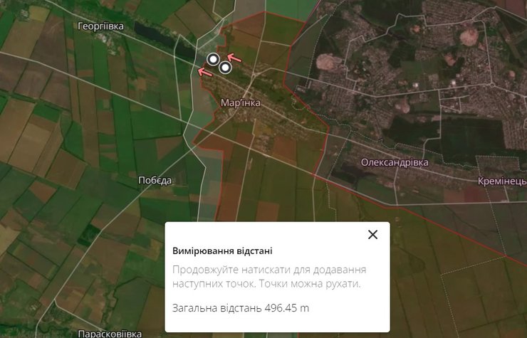 Бои в Марьинке, карта