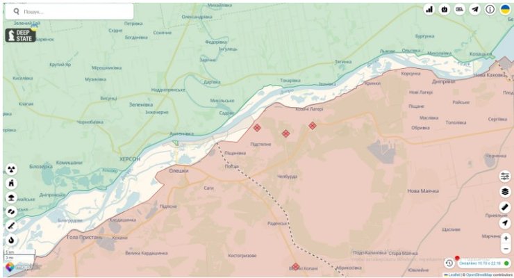 "Серая зона" на левом берегу Днепра