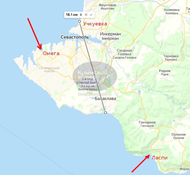 Места расположения мазутных пятен