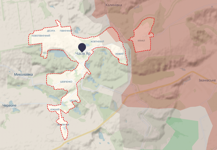 Часів Яр, Часів Яр карта, Донецька область