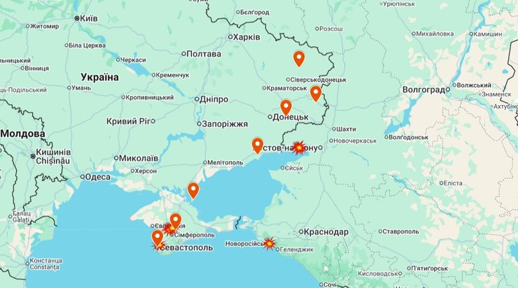 Карта выбивания С-300 и С-400 ВС РФ в марте 2026 года