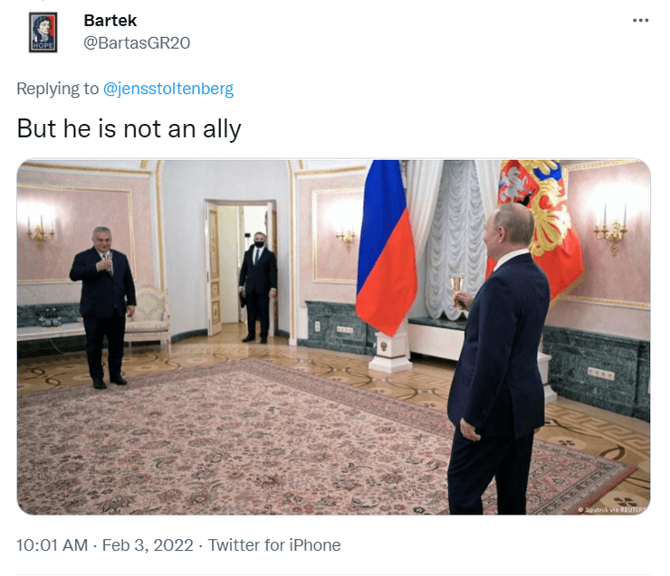 Орбан, Путин, союзник, Столтенберг, недоверие