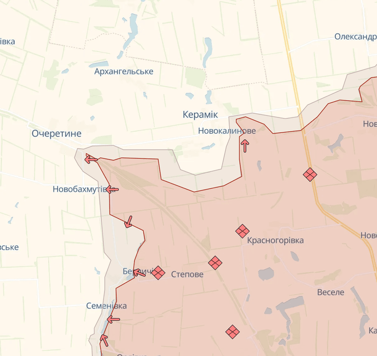 Ситуація на фронті, карта