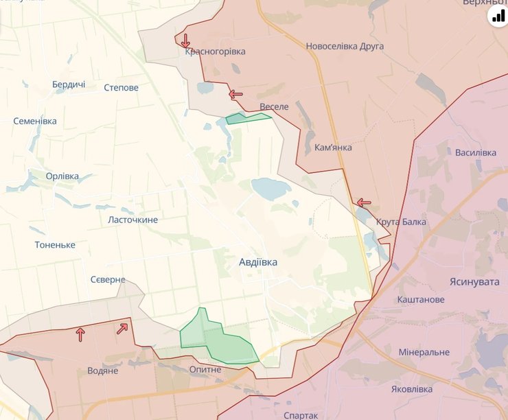 Ситуация возле Авдеевки по состоянию на 12 октября 2023 года