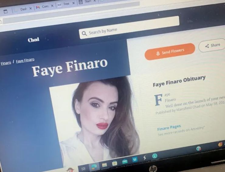 Ошибочный некролог, Фей Финаро, женщину все считали мертвой из-за ошибки на сайте, курьезы, интересные истории