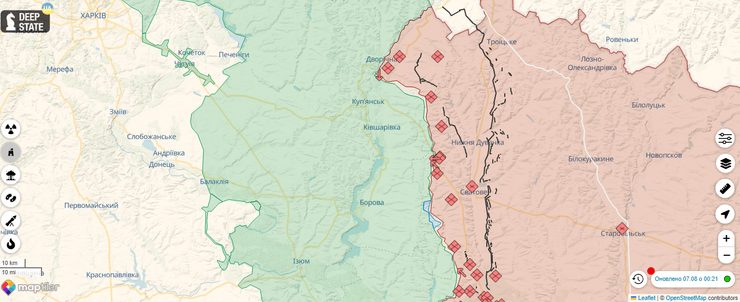 Купянское направление, карта, DeepState, карта боев, харьковская область, война карта