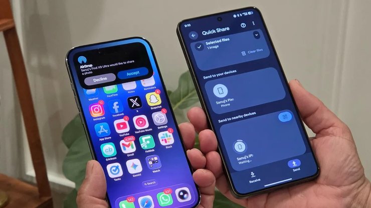 Android iOS AirDrop quick share передача файлов