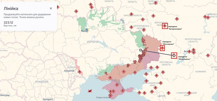 Удары по РФ, ATACMS, аэродром РФ, карта