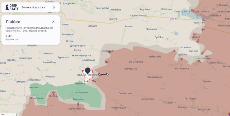 Наступление РФ, 25 ноября, Донецкая область, Великая Новоселка