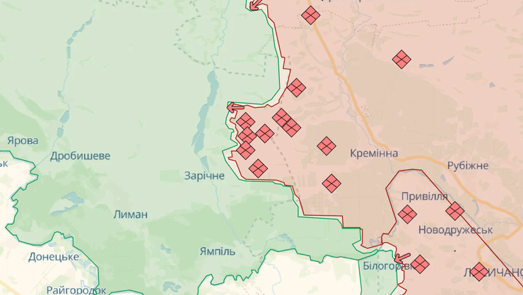 Карта бойових дій на фронті
