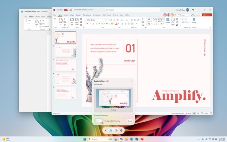 Copilot Vision с совместным доступом к рабочему столу