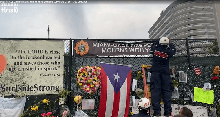 майами, обвалення будинку, хвилина мовчання, фото