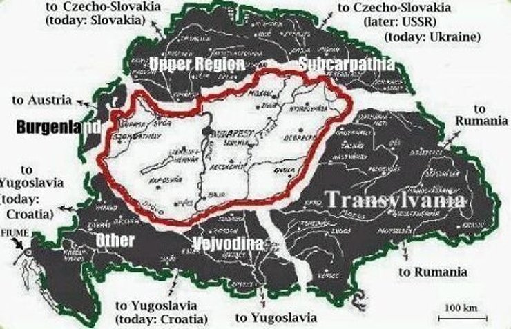 Угорщина нинішня — і та, що існувала до Першої світової війни
