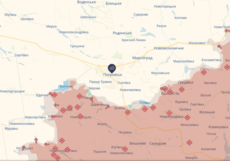Покровський напрямок, Покровськ, Дніпропетровська область, наступ ЗС РФ, DeepState