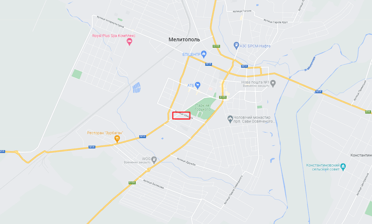 карта вибуху, мелітополь вибух, мелітополь стрілянина карта мелітополь