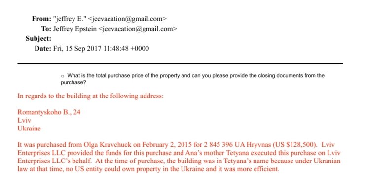 письмо львов файлы эпштейна