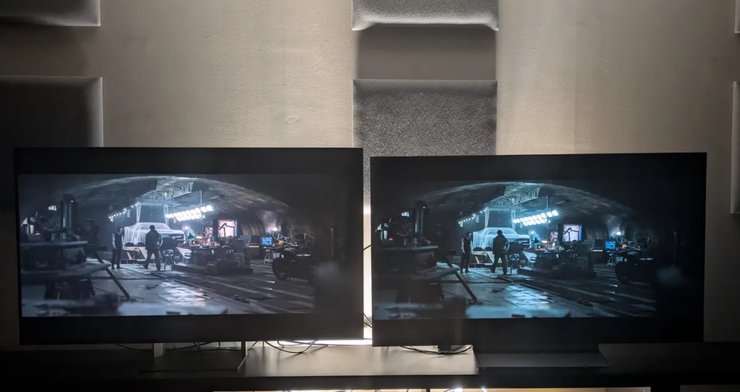 Сравнение телевизоров в темной сцене LG C6 sony bravia 7