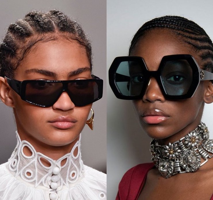 оригинальная форма, солнцезащитные очки, лето 2020, модные тренды, фото