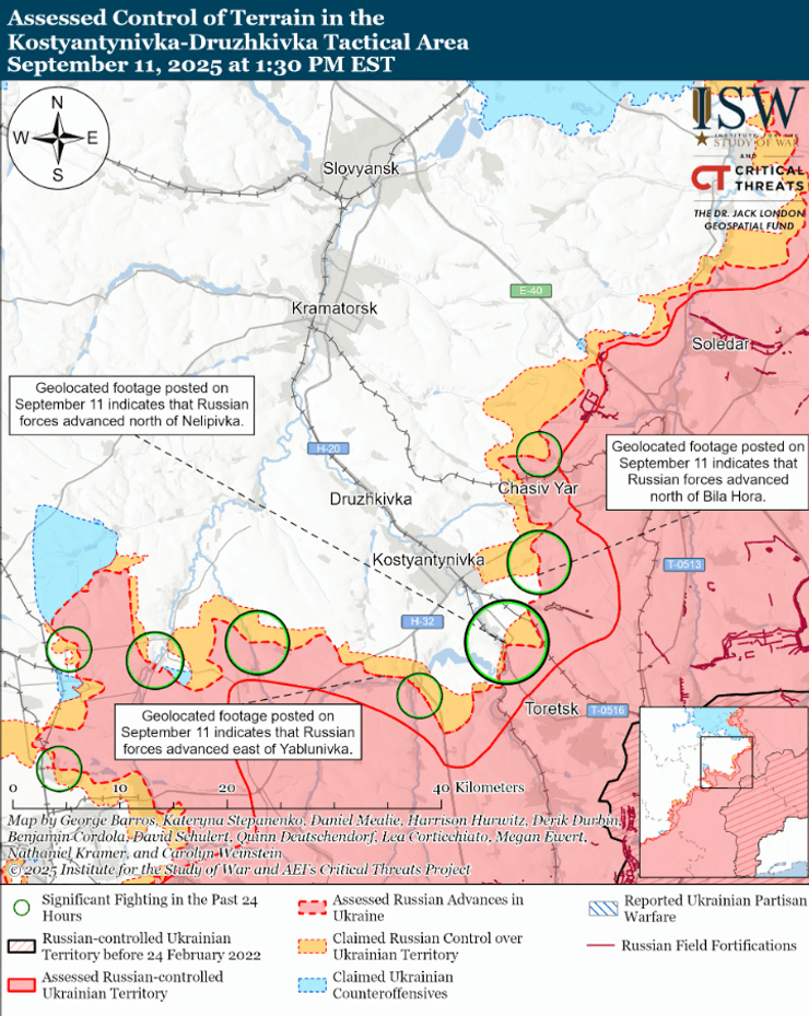 Наступление ВС РФ на Константиновку и Дружковку