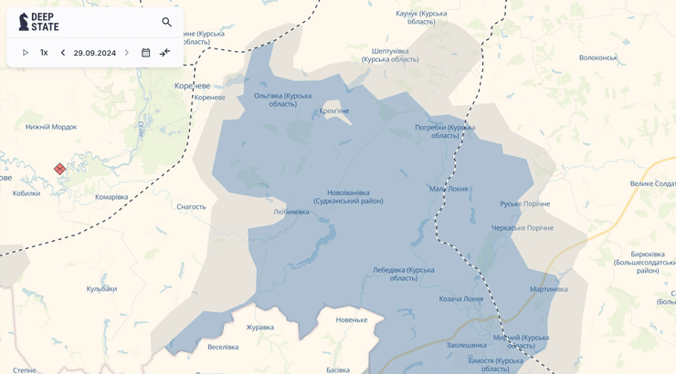 Карта DeepState: Украинские войска в Курской области