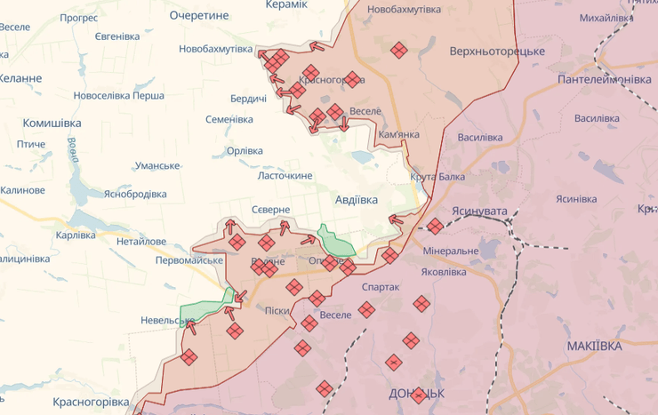 Ситуация в районе Авдеевки