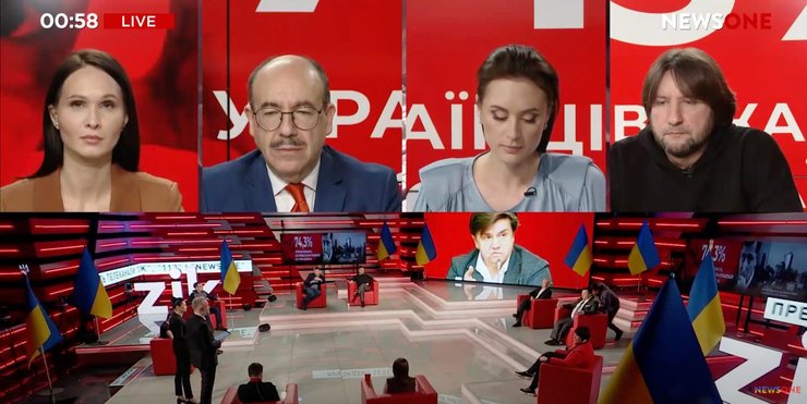 Представители телеканалов 112, Zik и NewsOne в совместном эфире