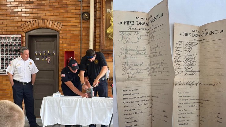 Капсула времени, находка, пожарные, спасатели, житон, вещи, спустя 100 лет