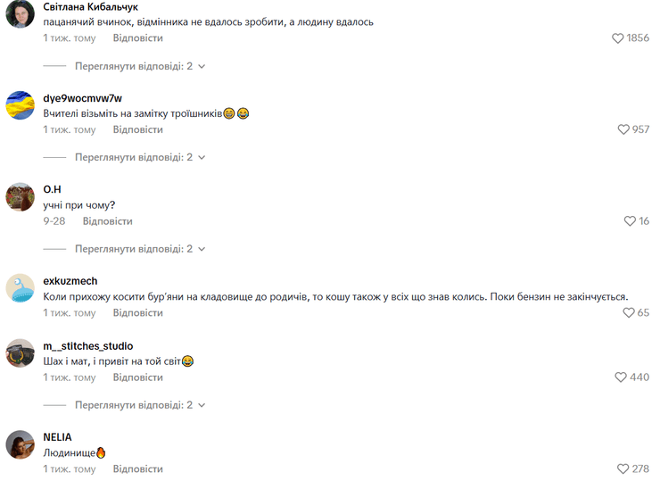 Коментарі користувачів мережі