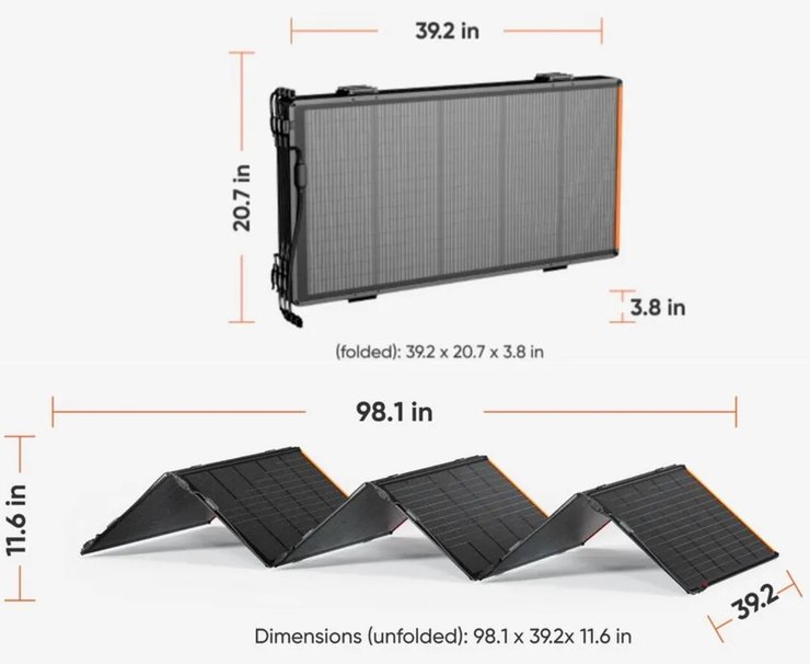 Солнечная панель Jackery SolarSaga 500X размеры