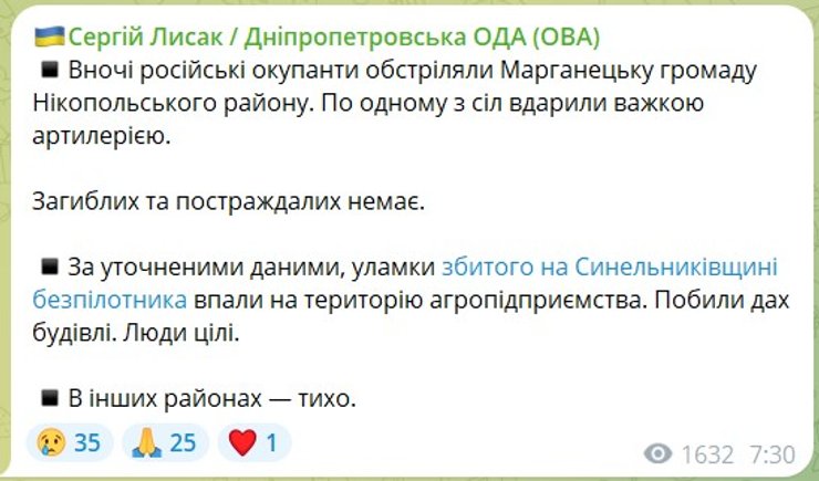 Публікація Сергія Лисака