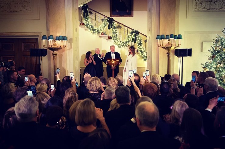 мелания трамп, рождественский прием