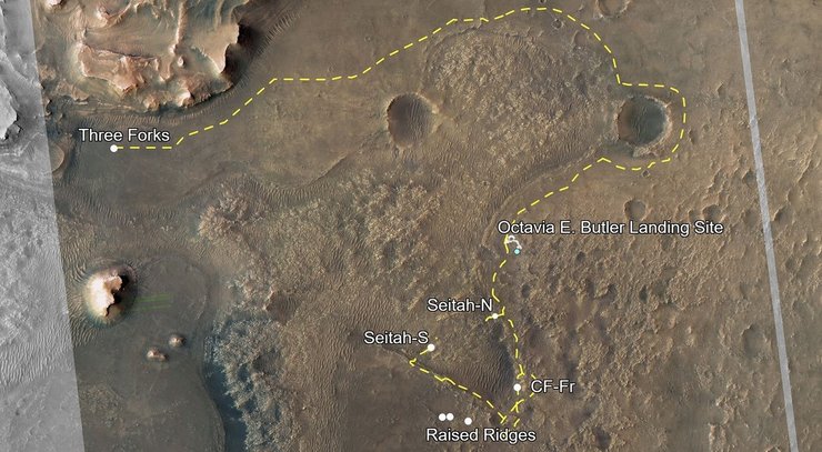 Карта маршрута марсохода