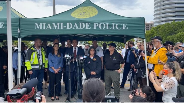 майами, обрушение, пресс-брифинг, фото